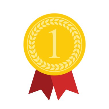 Sanat düz madalya simgesi Web için. En iyi uygulama madalya simge madalya.