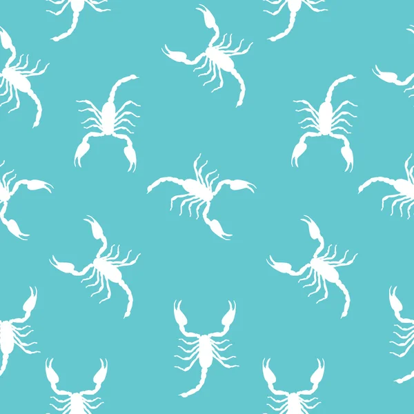 Large Scorpion Silhouette Seamless Pattern Background Vector Ill — Stock Vector