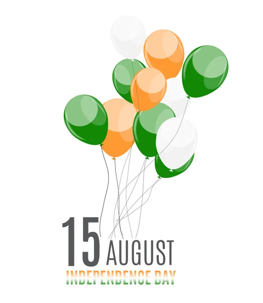 Indischer Unabhängigkeitstag Hintergrund mit Luftballons — Stockvektor