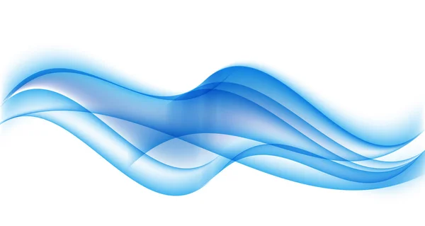 透明な背景に抽象的な青い波セット。ベクトル イラスト — ストックベクタ