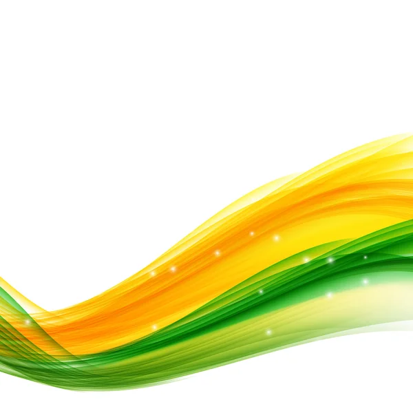 Waves of color flag of Brazil on White Background. Vector Illust — Stock Vector