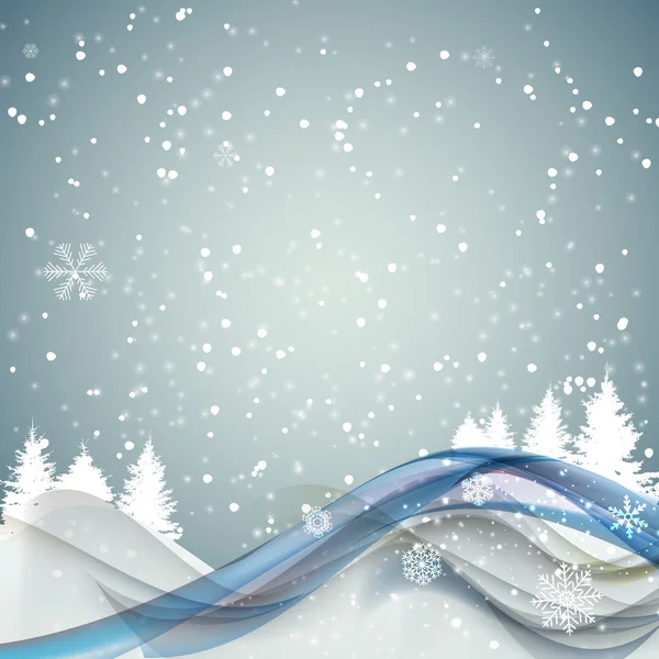 Abstracte Kerstmis en Nieuwjaar Wave achtergrond met lichten, Tre — Stockvector