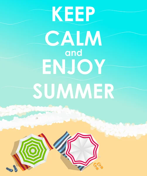 Keep Calm and Enjoy Summer Creative Poster Concept. Card of Invi — Stock Vector