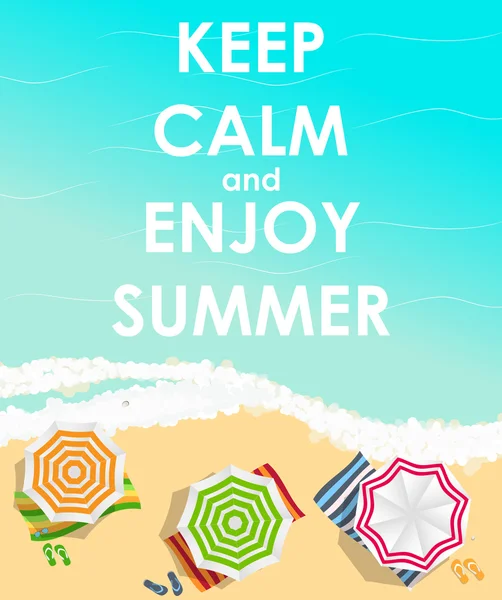 Keep Calm and Enjoy Summer Creative Poster Concept. Card of Invi — Stock Vector