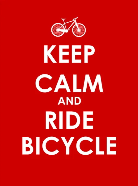 Keep Calm and Ride Bicycle Creative Poster Concept. Carte d'Invi — Image vectorielle