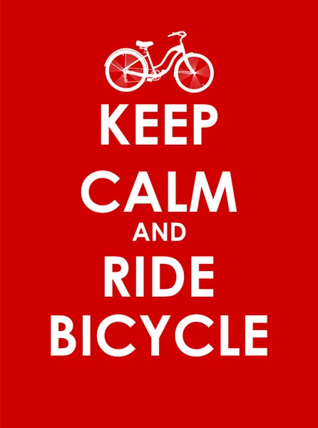 Keep Calm and Ride Bicycle Creative Poster Concept. Carte d'Invi — Image vectorielle