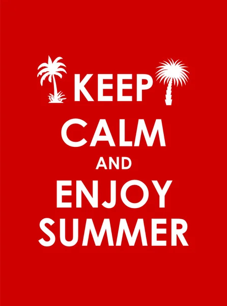 Keep Calm and Enjoy Summer Creative Poster Concept. Card of Invi — Stock Vector