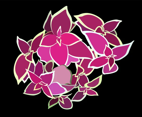 Strauß schöne rosa Blume. Vektorillustration. — Stockvektor