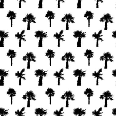 palmiye ağacı Dikişsiz desen vektör çizim.