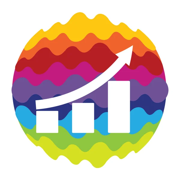 Diagramm regenboog kleur icoon voor mobiele applicaties en Web — Stockvector