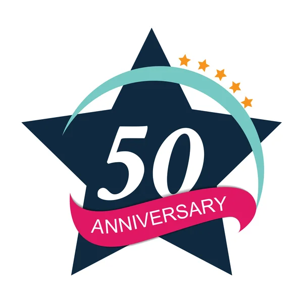 Sjabloon Logo 50 verjaardag vectorillustratie — Stockvector