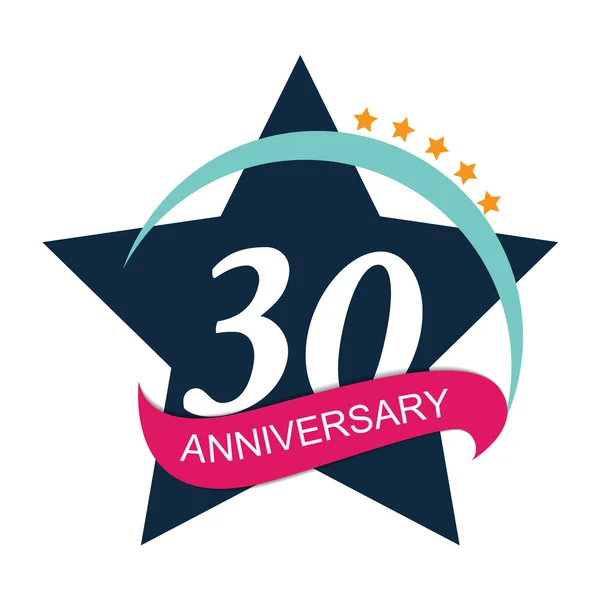 Logotipo do modelo Ilustração do vetor do aniversário 30 — Vetor de Stock