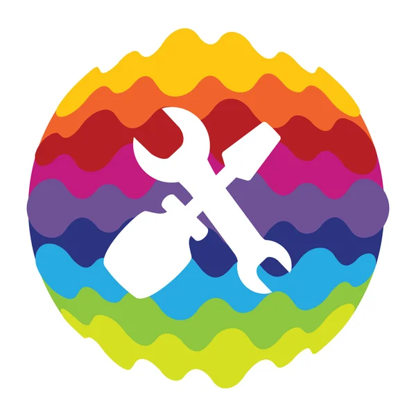 Ajuste del icono de color arco iris para aplicaciones móviles y Web — Vector de stock