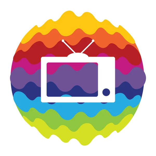 TV Rainbow Color Icon for Mobile Applications and Web — Stock Vector