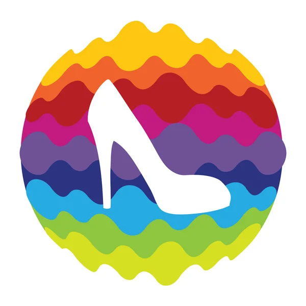 Mobil uygulamalar ve Web için ayakkabı gökkuşağı renkli simge — Stok Vektör