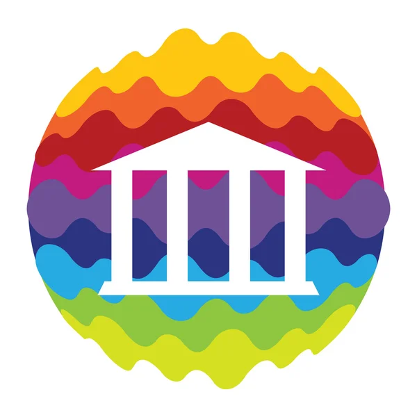 Bank regenboog kleur icoon voor mobiele applicaties en Web — Stockvector