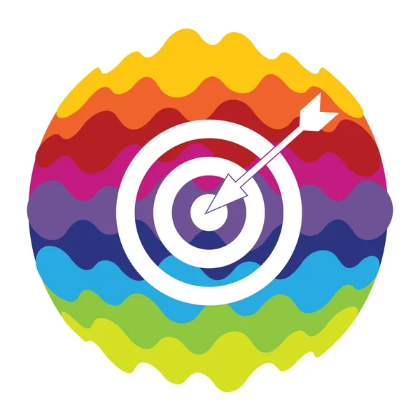 Ziel Regenbogenfarbe Symbol für mobile Anwendungen und Web — Stockvektor