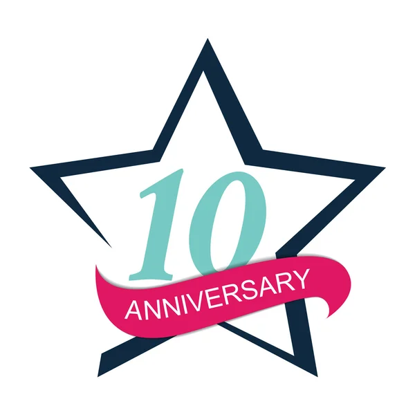 Logotipo do modelo Ilustração do vetor do aniversário 10 —  Vetores de Stock