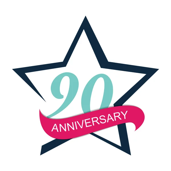Sjabloon Logo 90 verjaardag vectorillustratie — Stockvector
