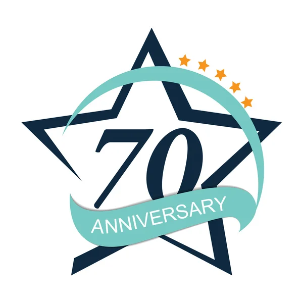 Illustrazione vettoriale del logo 70 anniversario del modello — Vettoriale Stock