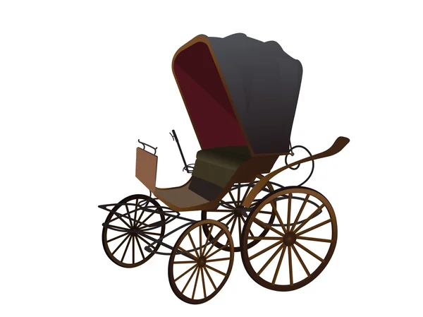 Vieja carreta para los caballos. Aislado sobre fondo blanco . — Vector de stock