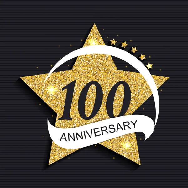Logo de la plantilla 100 Aniversario Vector Ilustración — Archivo Imágenes Vectoriales