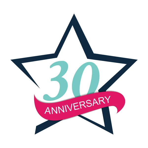Logotipo do modelo Ilustração do vetor do aniversário 30 — Vetor de Stock