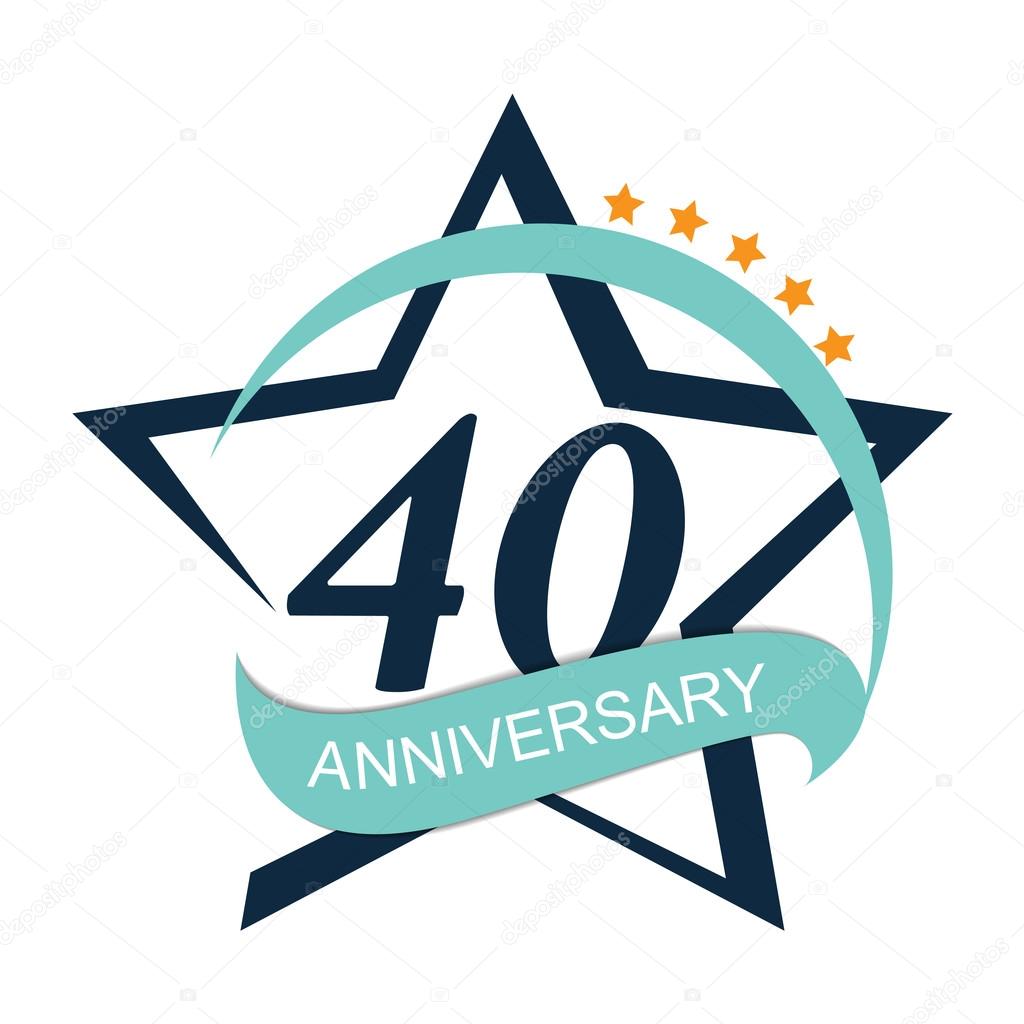 Template Logo 40 Anniversary Vector Illustration
