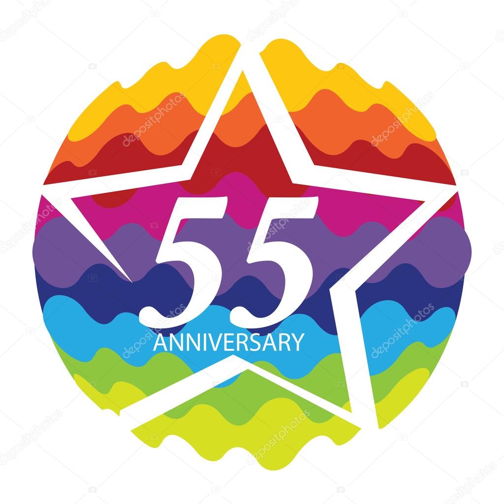 Template Logo 55 Anniversary Vector Illustration