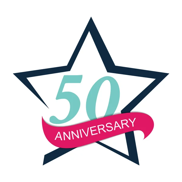 Template Logo 50 Anniversary Vector Illustration — Stock Vector