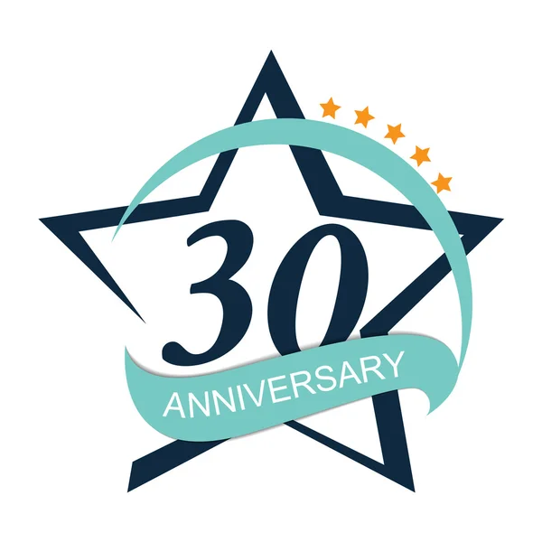Sjabloon Logo 30 verjaardag vectorillustratie — Stockvector