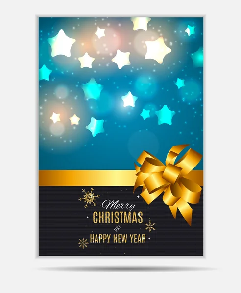 Merry Christmas and New Year Gold Glossy Background. Vector Illu — Stock Vector