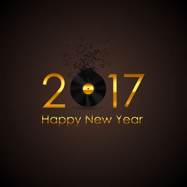 2017 Feliz Año Nuevo Fondo Brillante Oro. Ilustración vectorial — Vector de stock