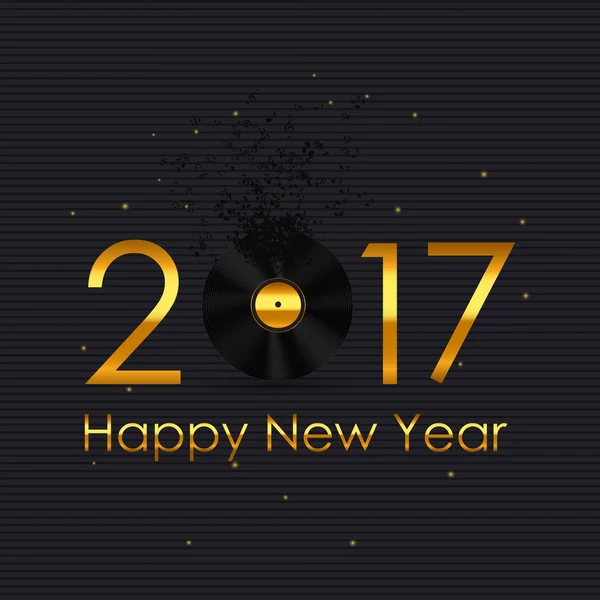 2017 Feliz Año Nuevo Fondo Brillante Oro. Ilustración vectorial — Vector de stock