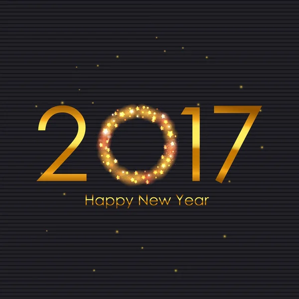 2017 Feliz Año Nuevo Fondo Brillante Oro. Ilustración vectorial — Vector de stock