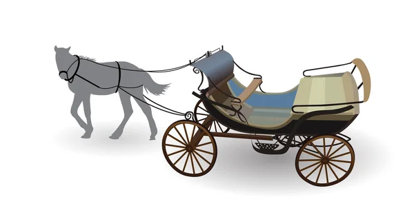 Παλιό βαγόνι για τα άλογα. Απομονωμένα σε λευκό φόντο. — Διανυσματικό Αρχείο