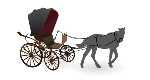 Old Wagon for the Horses. Isolated on White Background. — Stock Illustration Old Wagon for the Horses. Isolated on White Background. Royalty Free Stock Illustrations