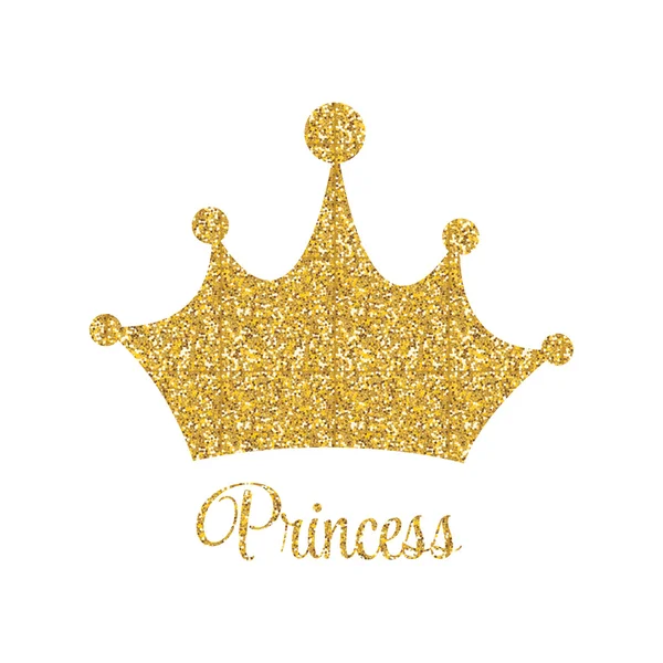 Princesa dourada brilhante fundo com Crown Vector Ilustração — Vetor de Stock