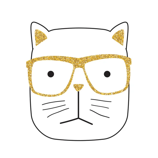 Cute Cat handgetekende vectorillustratie — Stockvector