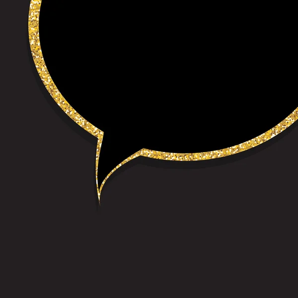 Speech Bubble Gold Glossy Background Vector Illustration — Stock Vector