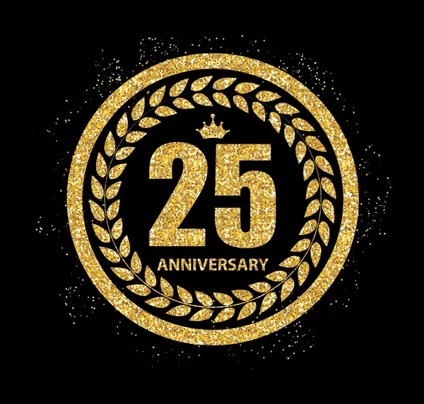 Modèle Logo 25 ans Illustration vectorielle anniversaire — Image vectorielle