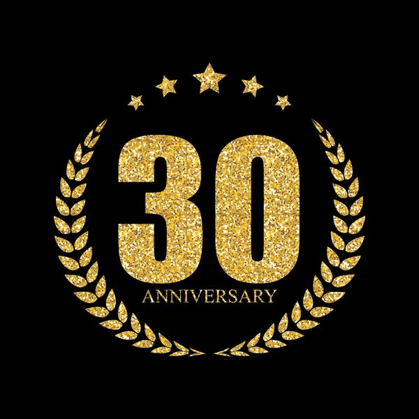 Logotipo do modelo Ilustração do vetor do aniversário de 30 anos —  Vetores de Stock