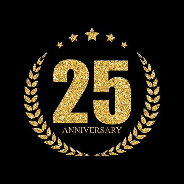 Logo de la plantilla 25 Años Aniversario Vector Ilustración — Archivo Imágenes Vectoriales
