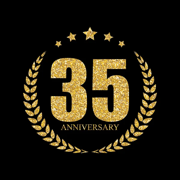 Modelo Logo 35 Anos Aniversário Vector Ilustração —  Vetores de Stock