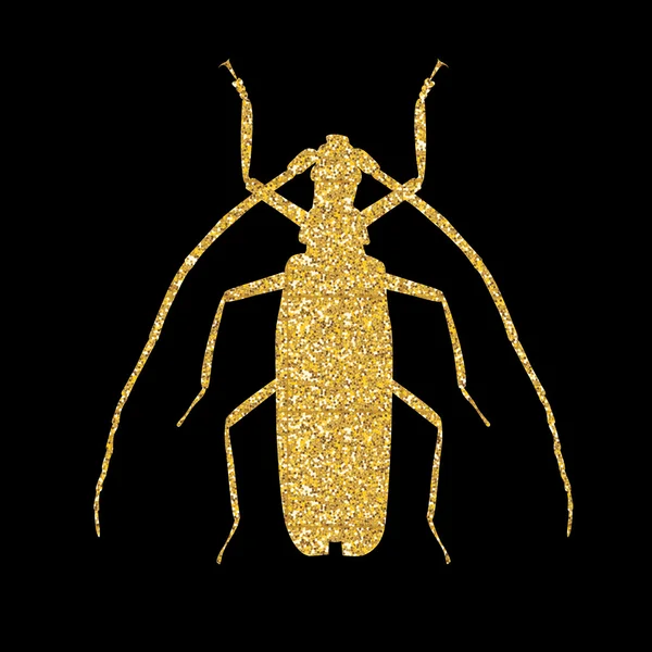 Ilustración vectorial de silueta de escarabajo grande — Archivo Imágenes Vectoriales