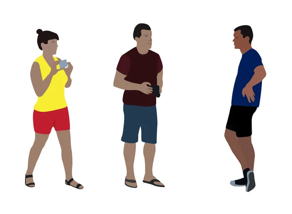 Illustration vectorielle des silhouettes colorées des personnes . — Image vectorielle