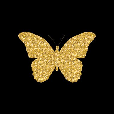 Kelebek simgesi siluet vektör çizim