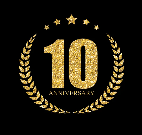 Modèle Logo 10 ans Illustration vectorielle anniversaire — Image vectorielle