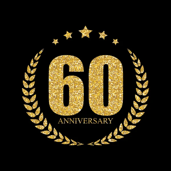 Logotipo do modelo 60 anos Anniversary Vector Illustration — Vetor de Stock