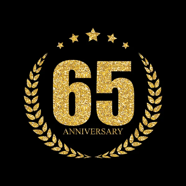 Logotipo do modelo Ilustração do vetor do aniversário de 65 anos — Vetor de Stock